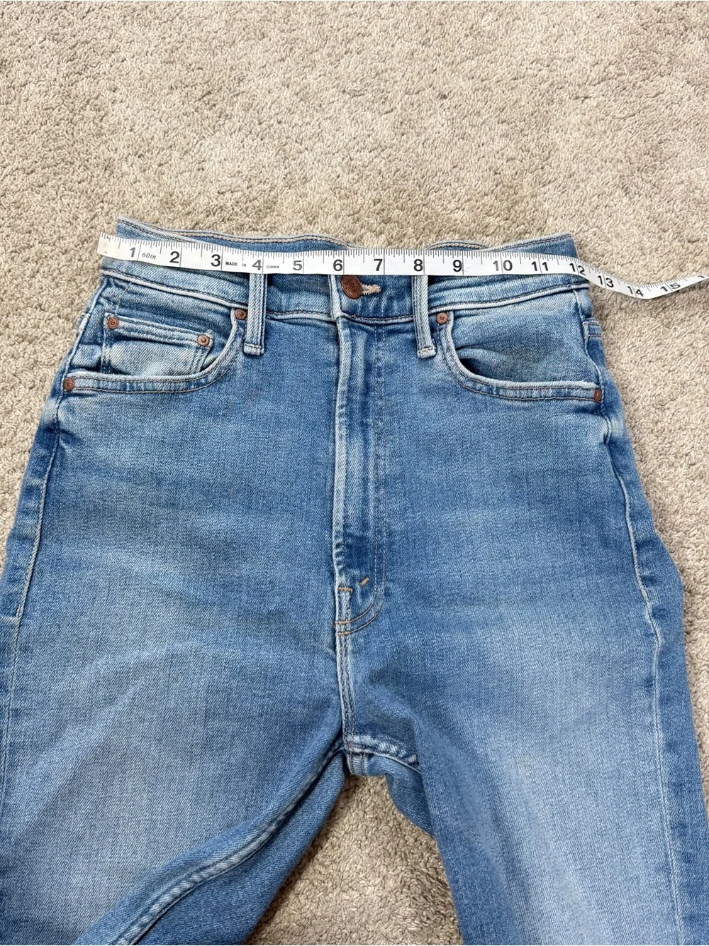 MOTHER Women’s High Waisted Raider Ankle Fray Jeans in Party Like A Pirate 26 - Picture 12 of 15